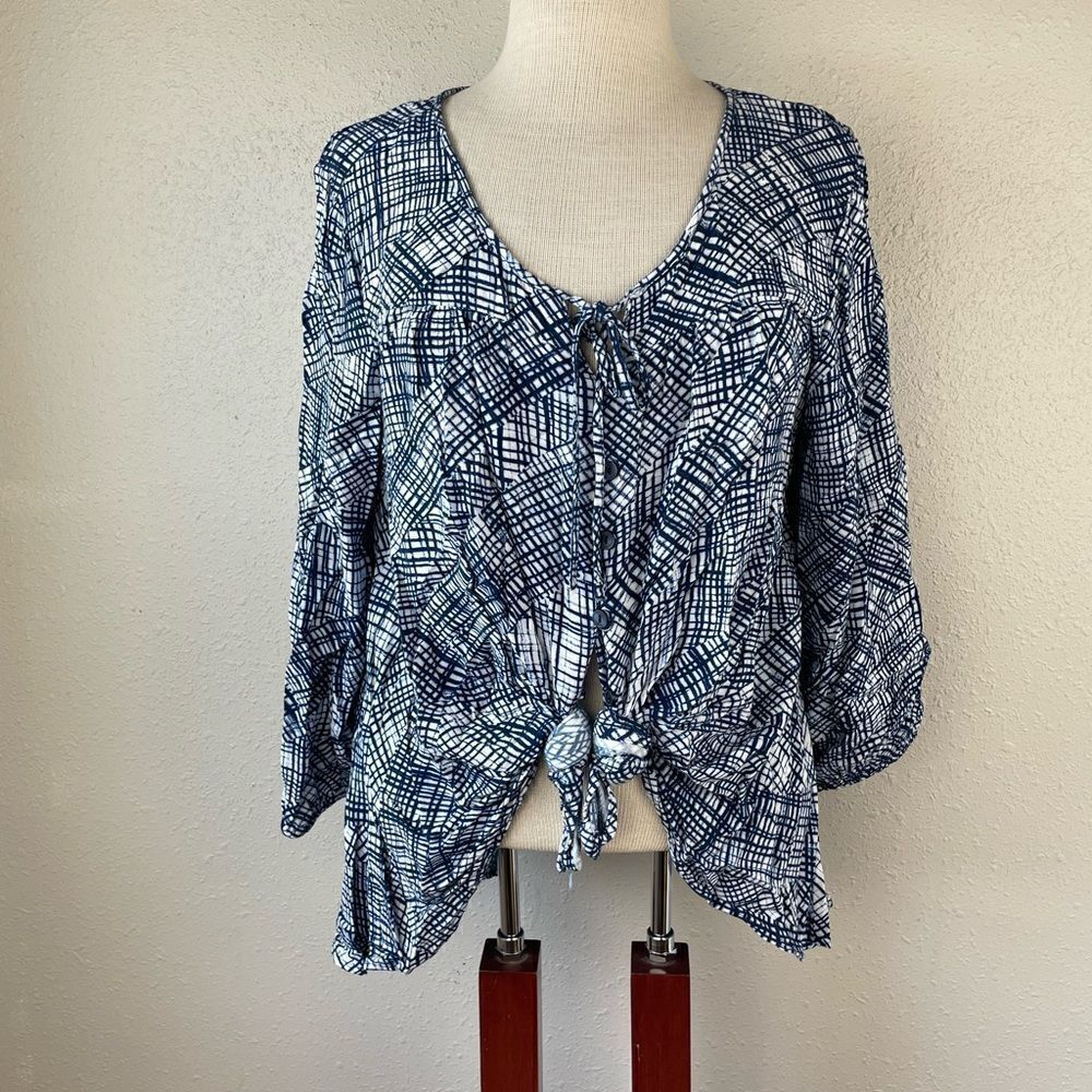 Style & Co Button Down Tunic Top Size M EUC
